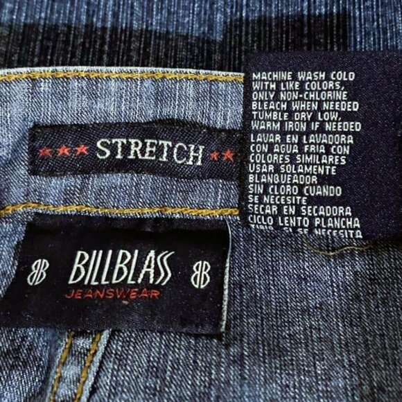 Bill Blass Stretch Jeans Size 14 Embroidered Hem Cropped Denim Boho Chic Pants - Picture 9 of 11